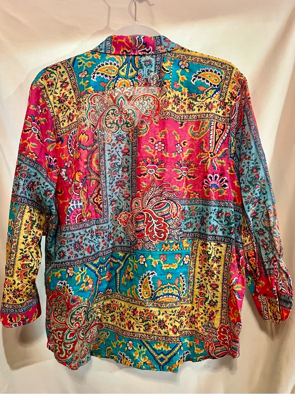Ralph Lauren Teal & Pink Patchwork Button-Down Shirt Size XL - Picture 6 of 6